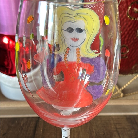 Colorful Hand-Painted Wine Glass - Picture 6 of 7